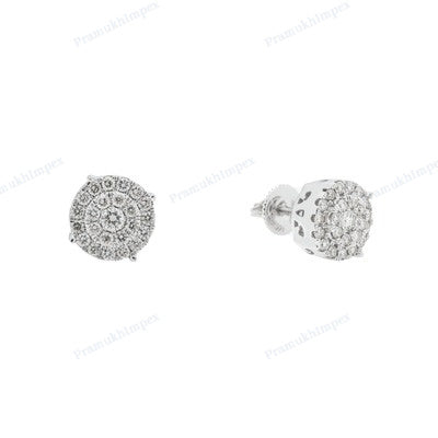 Double Row Moissanite Diamond Design Earring