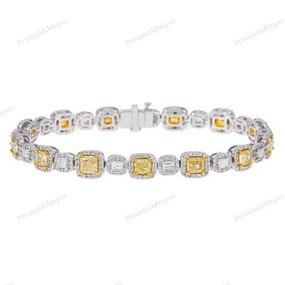 Fancy Yellow Moissanite Bracelet For Women