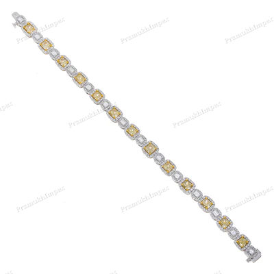 Fancy Yellow Moissanite Bracelet For Women