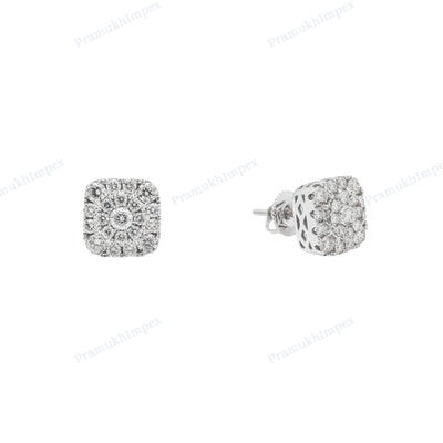 925 Sterling Silver Gold Plated Colorless Diamond Earring