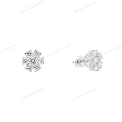 Moissanite Diamond Cluster Hip Hop Earrings