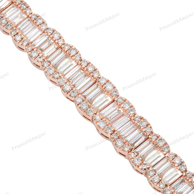 Handmade Moissanite Diamond Sterling Silver Iced Out Tennis Bracelet