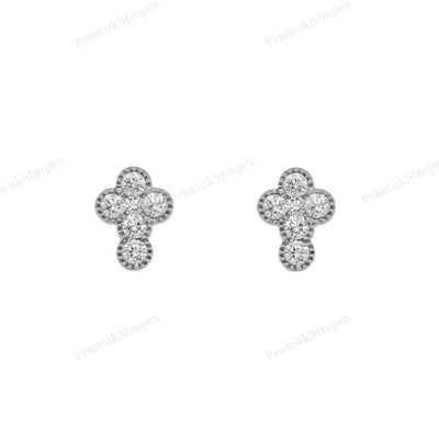 Cross Design Moissanite Diamond Trendy Unique Hip Hop Earring