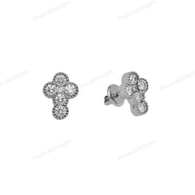 Cross Design Moissanite Diamond Trendy Unique Hip Hop Earring