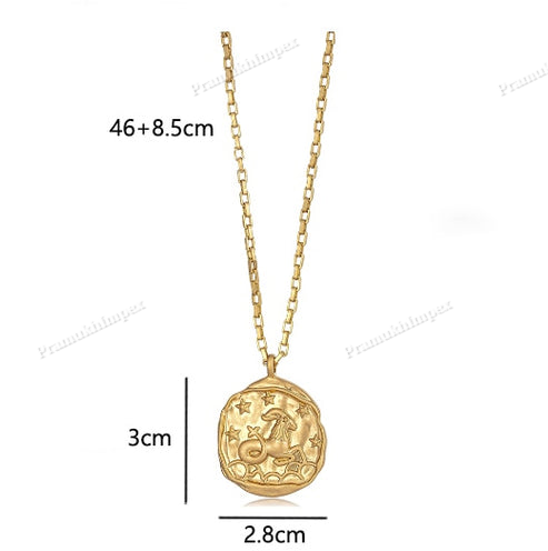 Sterling Silver Gold Plated Zodiac Sign Pendant