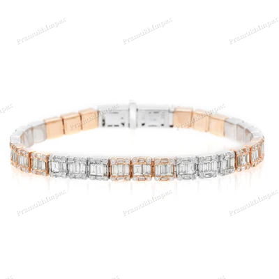 925 Silver 8 inch Moissanite Diamond Tennis Bracelet For Women