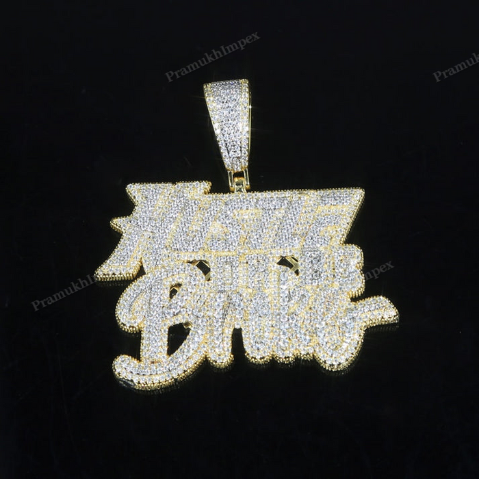 Sterling Silver Moissanite Hip Hop Letter Pendant