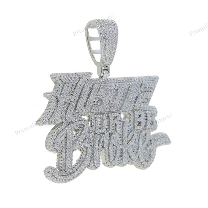 Sterling Silver Moissanite Hip Hop Letter Pendant