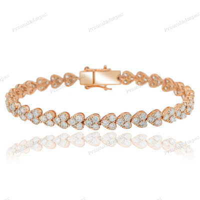 Moissanite Diamond Heart Shape Tennis Bracelet