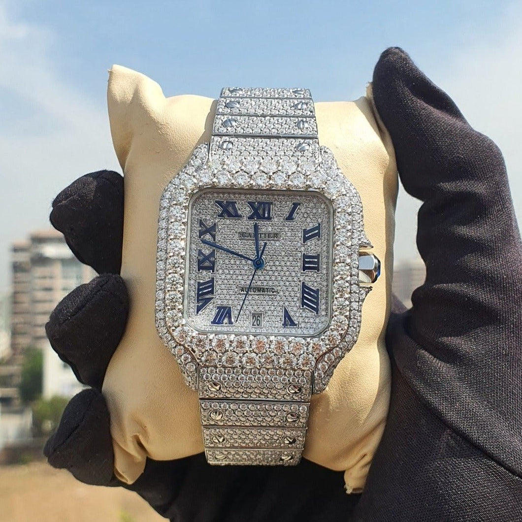 Hip Hop Cartier Custom Moissanite Iced Out Watch