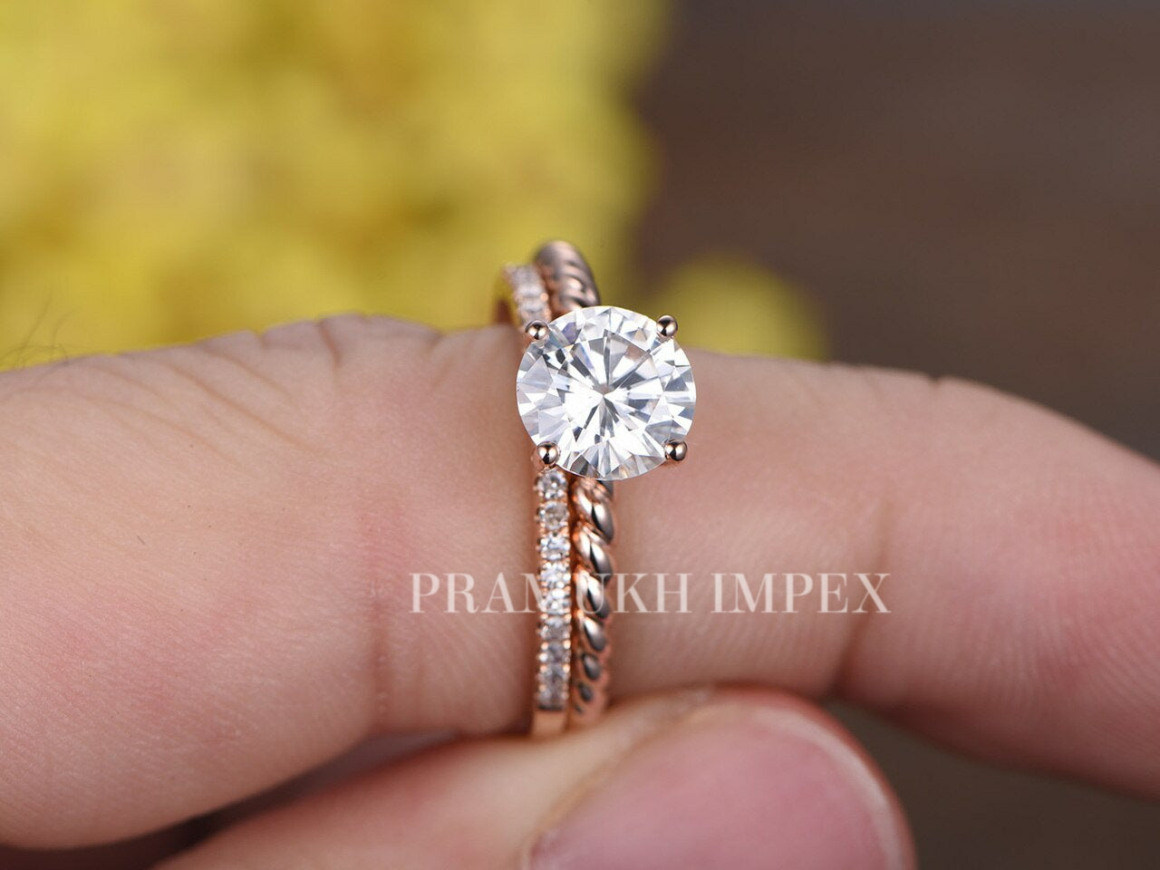 Vintage Oval Moissanite engagement ring unique Cluster Rose gold engagement  ring, women Round diamond wedding Bridal