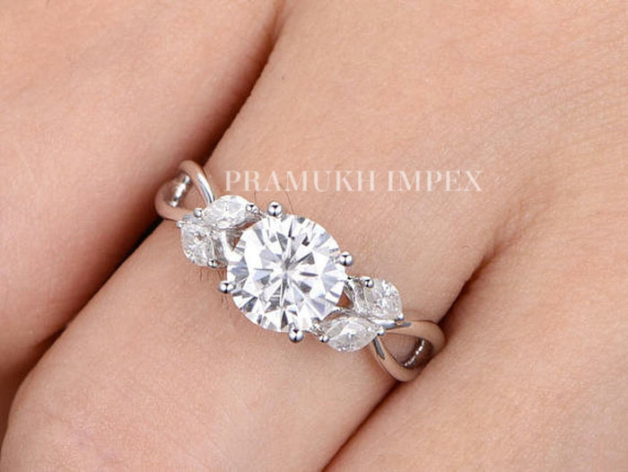 Moissanite engagement ring vintage yellow gold Unique promise engagement ring for women Marquise diamond wedding Bridal Anniversary gift - pramukhimpex