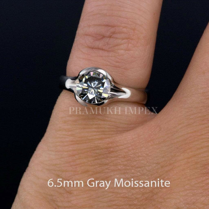 1.00 ct Diamond engagement ring white gold Semi Bazel promises ring unique art deco moissanite wedding band anniversary Gift For her on etsy - pramukhimpex