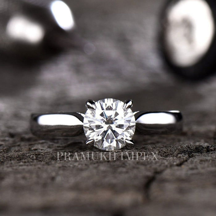 Cluster Moissanite Engagement Ring White Gold Promise unique 4Prong Solitaire Engagement Ring For Women Diamond Wedding GIft For Her on Etsy - pramukhimpex